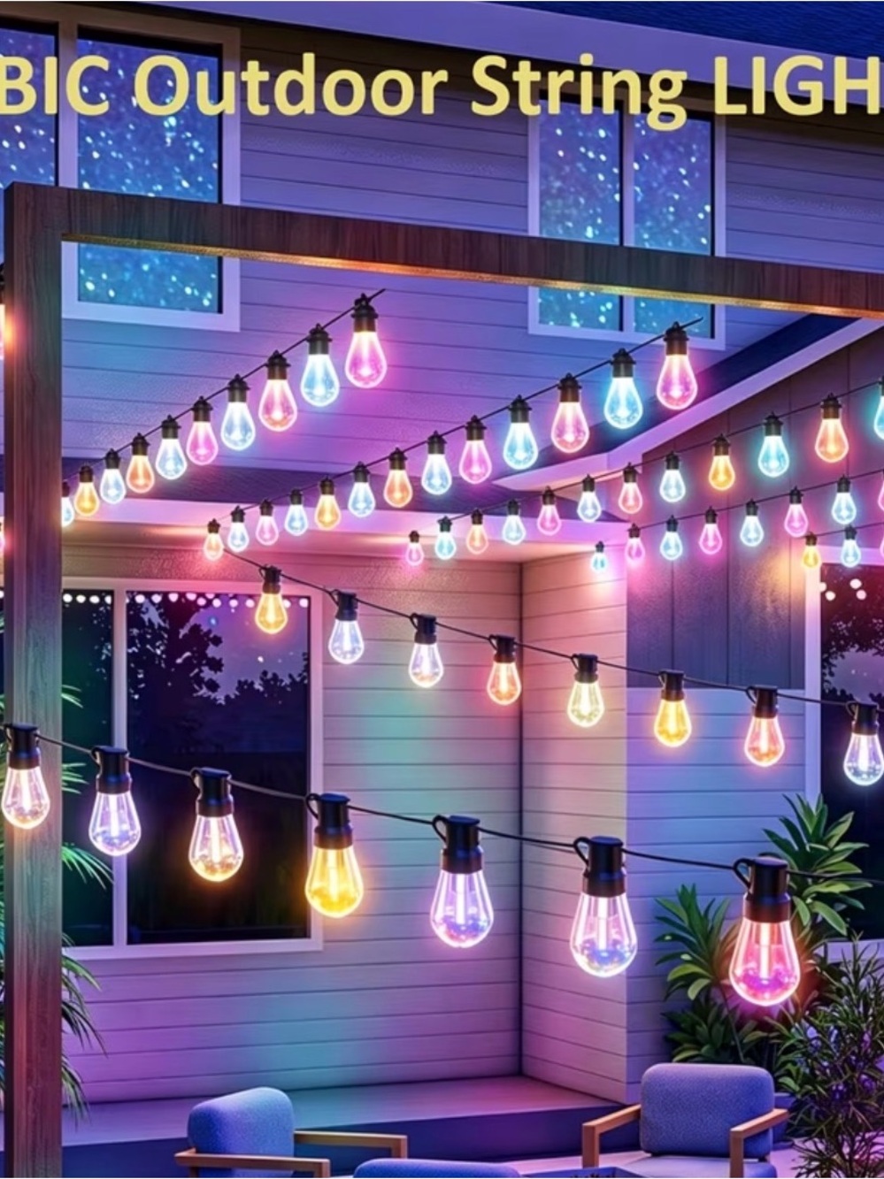 Multicolor LED Outdoor String Lights - Home Party Supplies